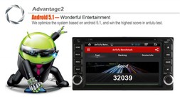 Quad Core Android 5.1 2 Din Car Radio DVD GPS Nav BT for Toyota Hilux Vios Old Camry Corolla 